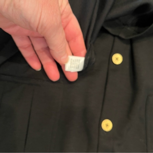 St. John Spa Black Jersey Button Roll Tab Sleeve Blouson Dress NWT $595 - Picture 10 of 10